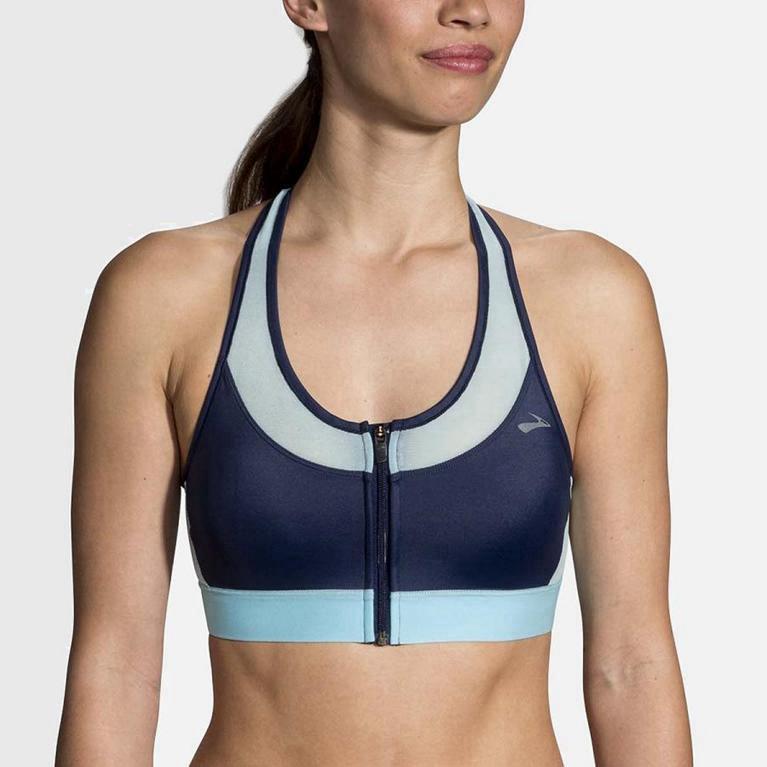 Brooks Fastforward Zip Run Bra Dam 479162-YER Blå